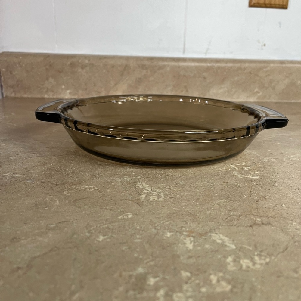 Vintage Anchor Hocking Amber Glass Pie Pan